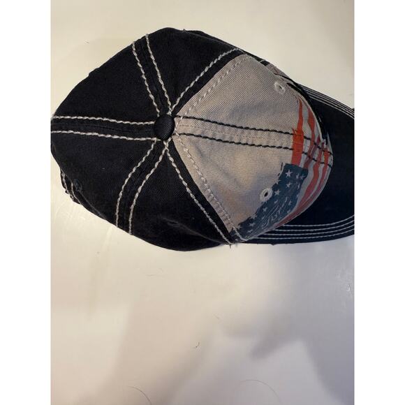 Vintage Ford American Flag Hat Distressed Trucker Baseball Cap USA Patriotic - Picture 3 of 6